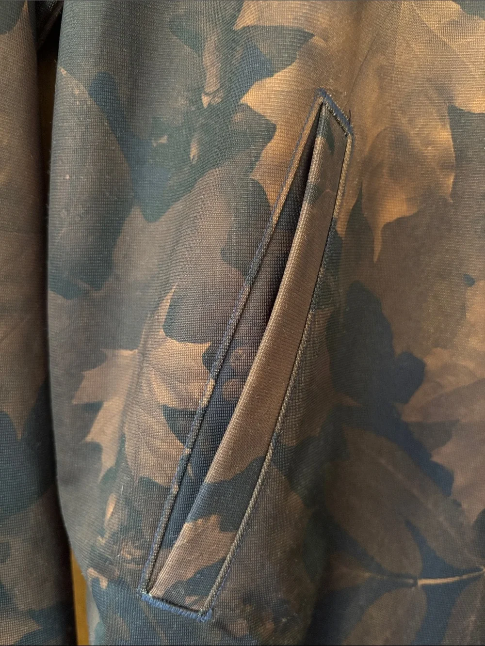 adidas Men’s Brown Leaf-Print Bomber Jacket